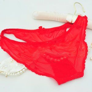 Victoria's Secret Vintage Red Mesh Panties